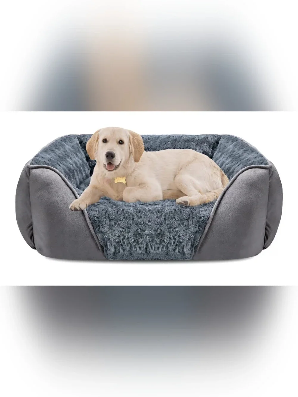 NWT Orthopedic Plush Gray Cozy Dog Bed, Washale with Anti-Slip Bottom 30